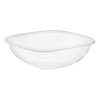 Visions 64 oz. Clear PET Plastic Square Catering / Serving Bowl - 150/Case