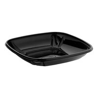 Visions 32 oz. Black PET Plastic Square Wide Catering / Serving Bowl - 150/Case