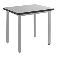 National Public Seating HDT9-2436S 24" x 36" Fixed Height Gray Frame Utility Table with Supreme High-Pressure Laminate Top