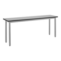 National Public Seating HDT9-1884S 18" x 84" Fixed Height Gray Frame Utility Table with Supreme High-Pressure Laminate Top