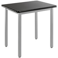 National Public Seating HDT9-3036H 30" x 36" Fixed Height Gray Frame Heavy-Duty Utility Table with High-Pressure Laminate Top