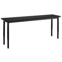 National Public Seating HDT3-1884H 18" x 84" Black Frame Heavy-Duty Height Adjustable Lab Table with High-Pressure Laminate Top