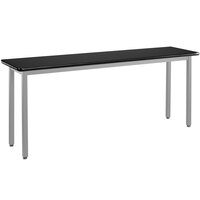 National Public Seating HDT9-1860H 18" x 60" Fixed Height Gray Frame Heavy-Duty Utility Table with High-Pressure Laminate Top
