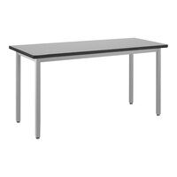 National Public Seating HDT9-2460S 24" x 60" Fixed Height Gray Frame Utility Table with Supreme High-Pressure Laminate Top
