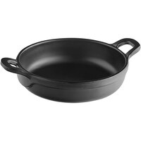 American Metalcraft MC41 6.5 oz. Black Round Faux Cast Iron Melamine Casserole Serving Dish with Handles