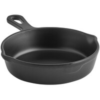 American Metalcraft MFP41 7 oz. Black Round Faux Cast Iron Melamine Fry Pan Server