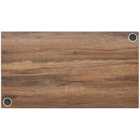 BFM Seating Relic 30" x 60" Rectangular Knotty Pine 1" Thick Melamine Table Top with 2 Wireless Chargers