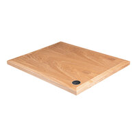 BFM Seating 30" x 30" Square Natural Ash Veneer Wood Indoor Table Top with 1 Wireless Charger