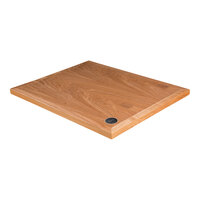 BFM Seating 30" x 30" Square Autumn Ash Veneer Wood Indoor Table Top with 1 Wireless Charger