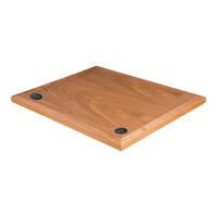 BFM Seating 30" x 30" Square Autumn Ash Veneer Wood Indoor Table Top with 2 Wireless Chargers