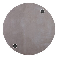 BFM Seating Midtown Round Indoor Tabletop with 2 Wireless Chargers - Textured Concrete