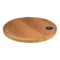 BFM Seating Round Autumn Ash Veneer Wood Indoor Table Top with 1 Wireless Charger