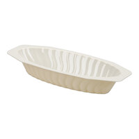 Fineline Flairware 215-BO 15 oz. Bone / Ivory Plastic Oval Bowl / Serving Boat - 300/Case