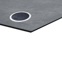 BFM Seating Tribeca 48" Round Frosted Slate Composite Laminate Outdoor Table Top with 3 Wireless Chargers for BFM Table Bases