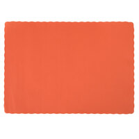 Hoffmaster 310555 10" x 14" Bittersweet Orange Colored Paper Placemat with Scalloped Edge - 1000/Case