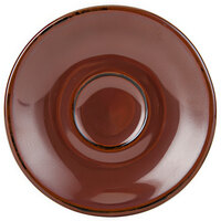 Tuxton GAR-086 TuxTrendz Artisan Red Rock 5" China Saucer - 24/Case