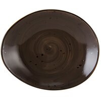 Tuxton GGM-651 TuxTrendz Artisan Geode Mushroom 10" x 8 1/4" China Ellipse Plate - 12/Case