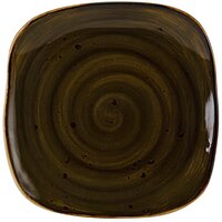 Tuxton GGW-501 TuxTrendz Artisan Geode Walnut 9" Square China Plate - 12/Case