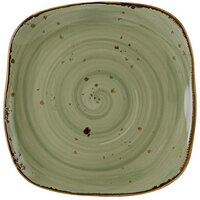 Tuxton GGO-501 TuxTrendz Artisan Geode Olive 9" Square China Plate - 12/Case