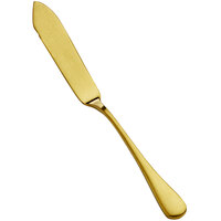 Bon Chef S4110GM Como 6 3/4" 18/10 Stainless Steel Extra Heavy Weight Matte Gold Butter Knife - 12/Case