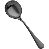 Bon Chef S4101BM Como 6 3/8" 18/10 Stainless Steel Extra Heavy Weight Matte Black Bouillon Spoon - 12/Case