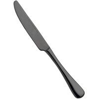 Bon Chef S4011B Como 9 1/8" 13/0 Stainless Steel Extra Heavy Weight Black Solid Handle Dinner Knife - 12/Case