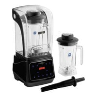 AvaMix Apex HBX20002J 64 oz. 3 1/2 hp Programmable Commercial Blender with Touchpad, Sound Enclosure, and 2 Jars - 120V