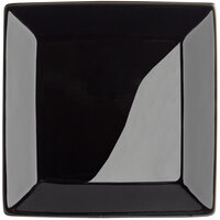 Acopa 5" Glossy Black Square Stoneware Plate - 48/Case