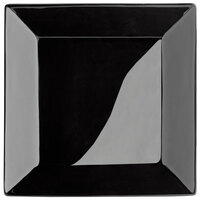 Acopa 10" Glossy Black Square Stoneware Plate - 12/Case