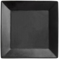 Acopa 9 1/4" Matte Black Square Stoneware Plate - 12/Case