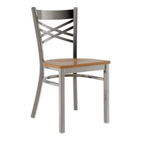 Lancaster Table & Seating Clear Coat Finish Cross Back Chair with Vintage Wood Seat