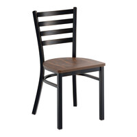Lancaster Table & Seating Distressed Copper Finish Ladder Back Chair with Vintage Wood Seat - Assembled
