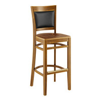 Lancaster Table & Seating Sofia Vintage Finish Wood Bar Stool with Vintage Wood Seat