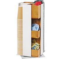 Cal-Mil 22109-15 Monterey White Metal 4-Section Revolving Cup and Lid Organizer