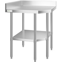 Regency 30" x 30" 16 Gauge Stainless Steel Corner Work Table