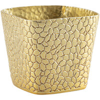 Tablecraft 10741 Crackle 21 oz. Square Gold Aluminum Snack Basket