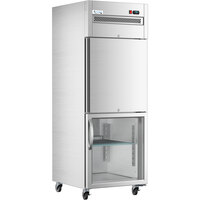 Avantco Z1-R2-B 29" Right-Hinged Glass Half Door Stainless Steel Reach-In Refrigerator