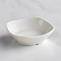 Tablecraft 10315W 1.5 oz. Rounded Square White Mini Melamine Bowl