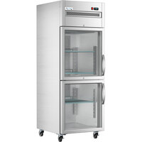 Avantco Z1-R2-G 29" Left-Hinged Glass Half Door Stainless Steel Reach-In Refrigerator