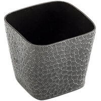 Tablecraft 10737 Crackle 21 oz. Square Black Aluminum Snack Basket