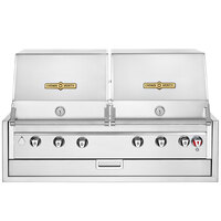 Crown Verity IBI482RDLP Infinite Series Liquid Propane 48" Built-In Grill with 2 Roll Domes, Bun Rack, Custom Fitted Cover, and Regulator - 84,000 BTU