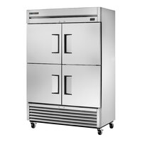 True TS-49F-4-HC 54 1/8" Stainless Steel 2 Section Solid Half Door Reach-In Freezer