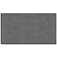 Lavex Plush Dilour 3' x 6' Gray Antimicrobial PET Fiber Indoor Entrance Mat - 3/8" Thick