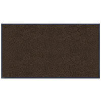 Lavex Plush Dilour 3' x 6' Brown Antimicrobial PET Fiber Indoor Entrance Mat - 3/8" Thick