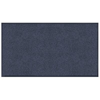 Lavex Plush Dilour 3' x 4' Blue Antimicrobial PET Fiber Indoor Entrance Mat - 3/8" Thick