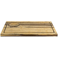 Front of the House SPT051MUB21 13" x 7" Reversible Crushed Bamboo Serving Board with Hand Grips - 4/Case