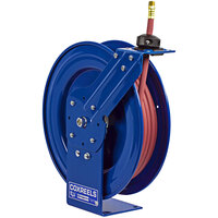 Coxreels P-LP-350 Spring Rewind Performance Air and Water Hose Reel with (1) Low Pressure 3/8" x 50' Hose - 300 PSI