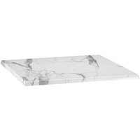 Holland Bar Stool OD36SWM EnduroTop 36" Square White Faux Marble Laminate Outdoor / Indoor Table Top