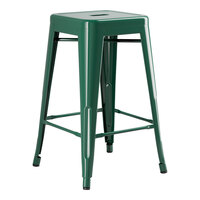 Lancaster Table & Seating Alloy Series Emerald Green Outdoor Backless Counter Height Stool