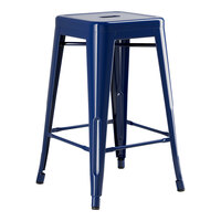 Lancaster Table & Seating Alloy Series Sapphire Outdoor Backless Counter Height Stool